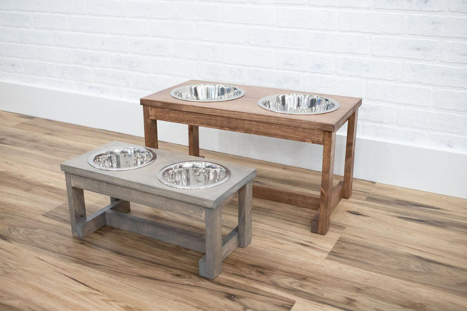 The McGarvey Workshop Elevated Dog Bowl Stand, Medium/Black, view 5