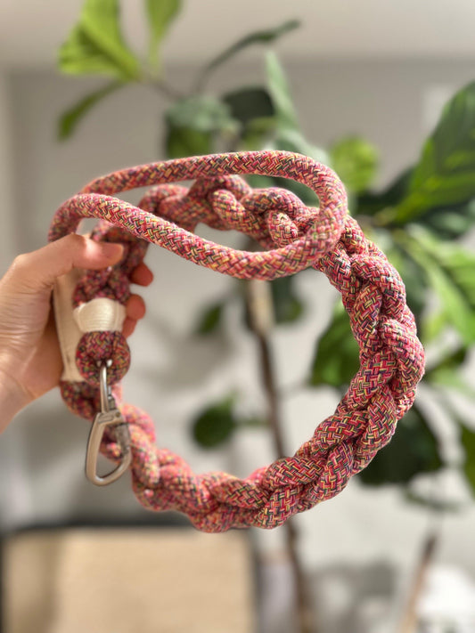 New: Handcrafted Rose Ember Dog Leash | Sustainable |Stylish