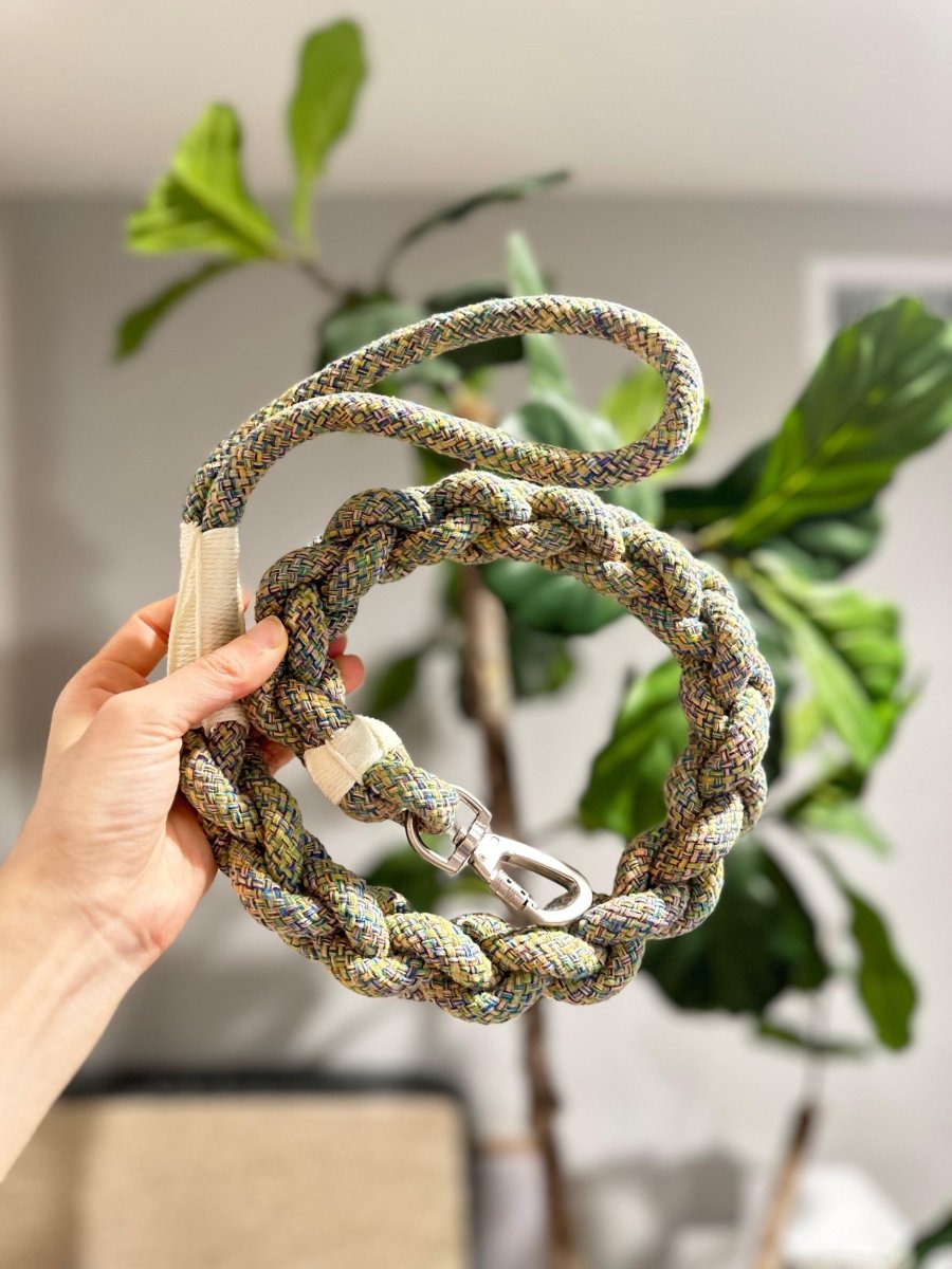New: Handcrafted Olive Dog Leash, Sustainable, Stylish, view 4