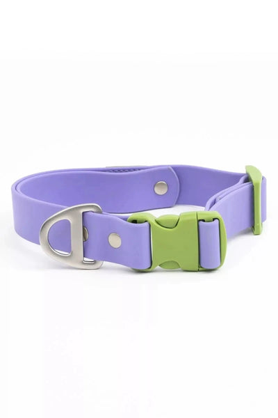 Lavender Garden Waterproof Dog Collar, Lavender / Meadow Green/11 - 13