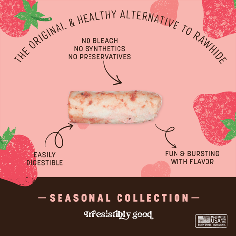 Earth Animal No-Hide strawberries cream rolls Medium, 24 ct