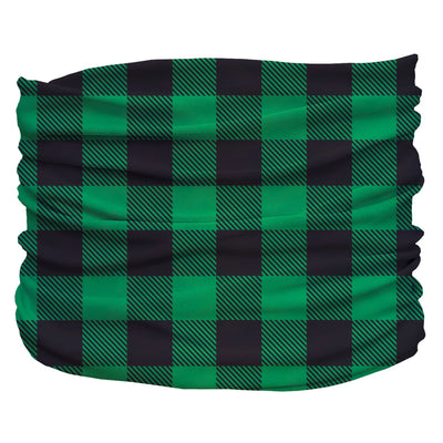 Buffalo Plaid Pup Scruff - Slip-On Dog Neck Scarf, Green/TEENY