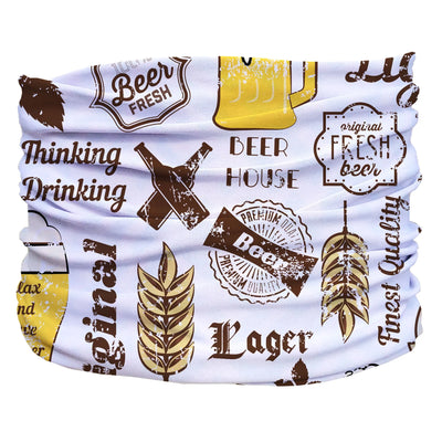 Beer Buddy Pup Scruff - Slip-On Dog Neck Scarf, White,brown,yellow/TEENY