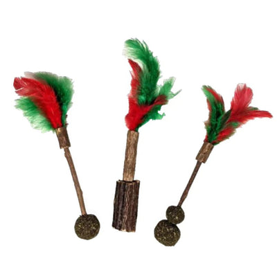 Spot Holiday Silver Vine Cat Corded Stick Cat Toy - Assorted