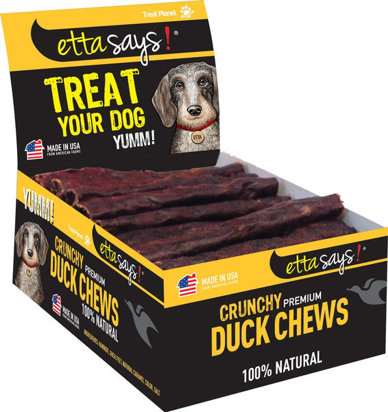 Etta Says! Duck Chew Sticks 4.5 in - Rawhide Dog Treat, 36 ct Display
