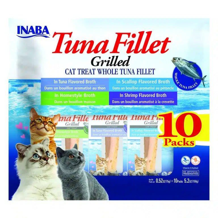 Inaba Tuna Fillet Grilled Variety Pack Assorted .52oz. 10 Pk - Pets Perfect
