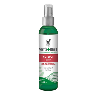 Vet's Best Hot Spot Spray for Dogs – Relieves Itching, Dry & Irritated Skin, Tea Tree Oil & Aloe, Alcohol-Free, 8 fl oz