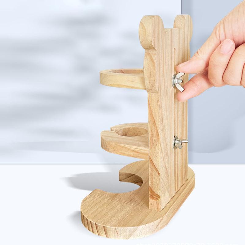 Adjustable Height Wooden Hamster Water Dispenser.