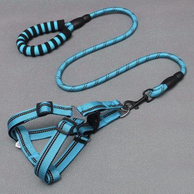 Adjustable Nylon Dog Leash With Chest Harness - Pets Perfect