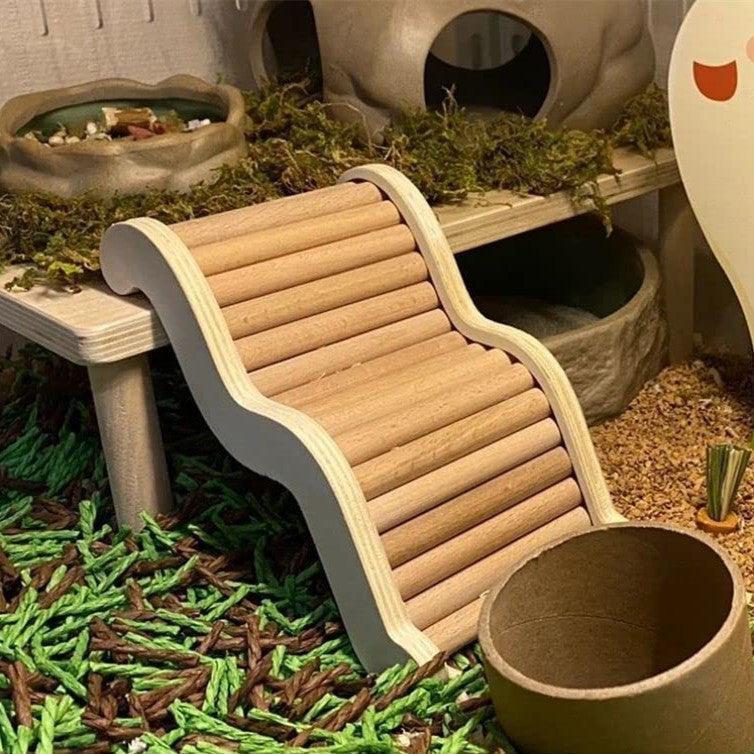 Pet Haven Wooden Hamster Cage Set - Solid Wood Habitat with Ladder - Pets Perfect