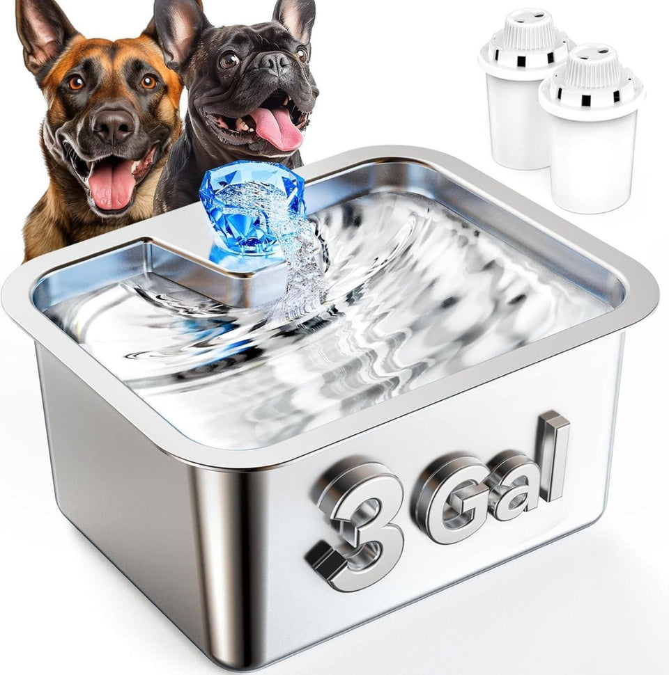 3 gal Extra Large Stainless Steel Dog Water Fountain, view 5