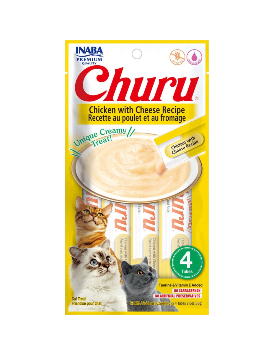 Inaba Churu Puree Cat Treats Chicken/Cheese .5oz. 4 Pk (Case of 6) - Pets Perfect
