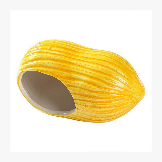 Ceramic Hamster Hideout - Nutshell Nest for Small Pets.