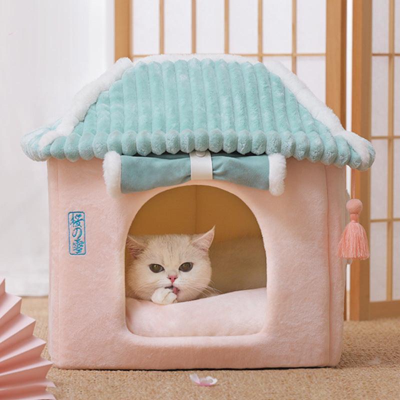 Cozy Retreat Cat House - The Ultimate Enclosed Cat Villa - Pets Perfect