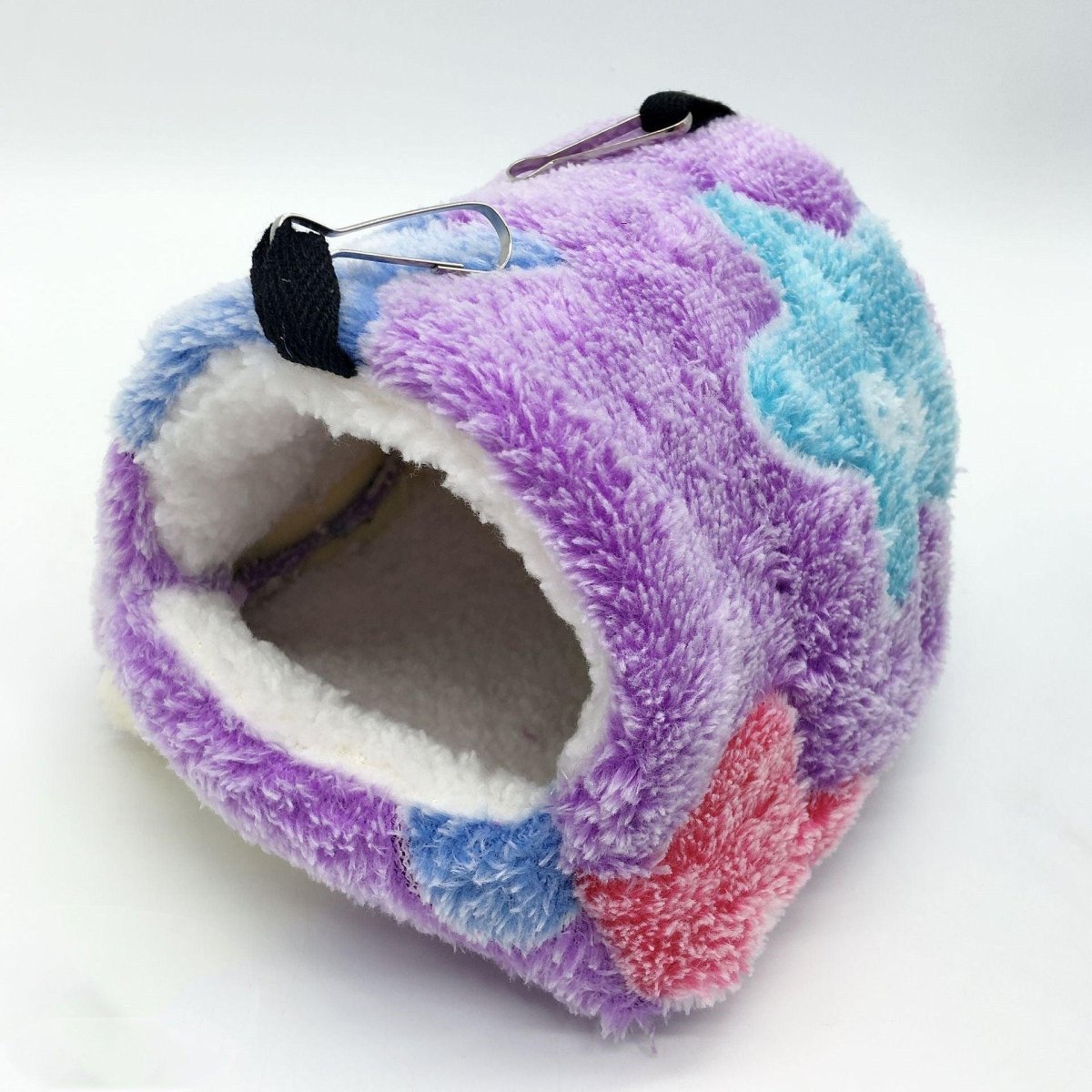 Fleece Pet Bed with Hook Attachment - Warm Nest for Small Pets - Pets Perfect