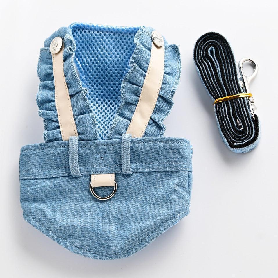 Cute Pet Adventure Set: Cat Walking Dog Leash With Small Dog Vest - Pets Perfect