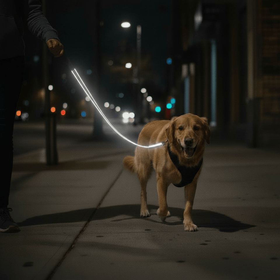 Headlight Dog Harness Double Handle Reflective Dog Leash, 6 ft, Blue/6FT