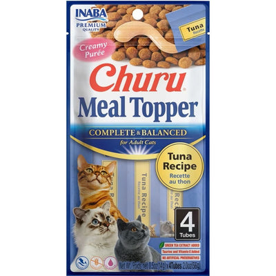 Inaba Churu Complete & Balanced Cat Food Topper, Tuna, 2 oz, 4 ct
