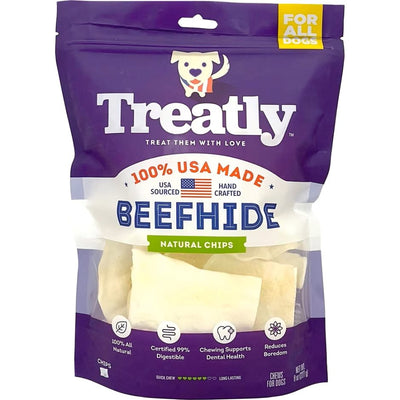 Treatly 100% USA Beefhide Chips Natural 8oz.