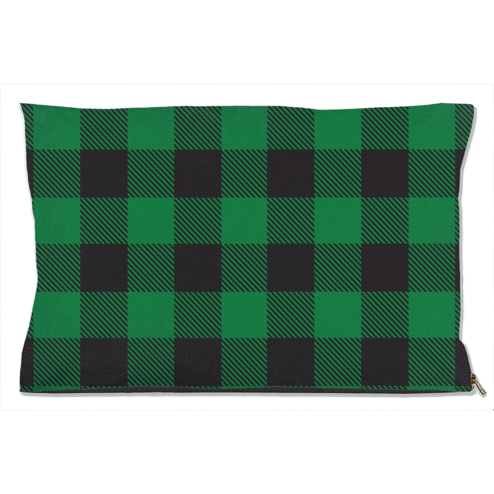 Buffalo Plaid Green Dog Bed, Fleece/30x40 inch, view 4