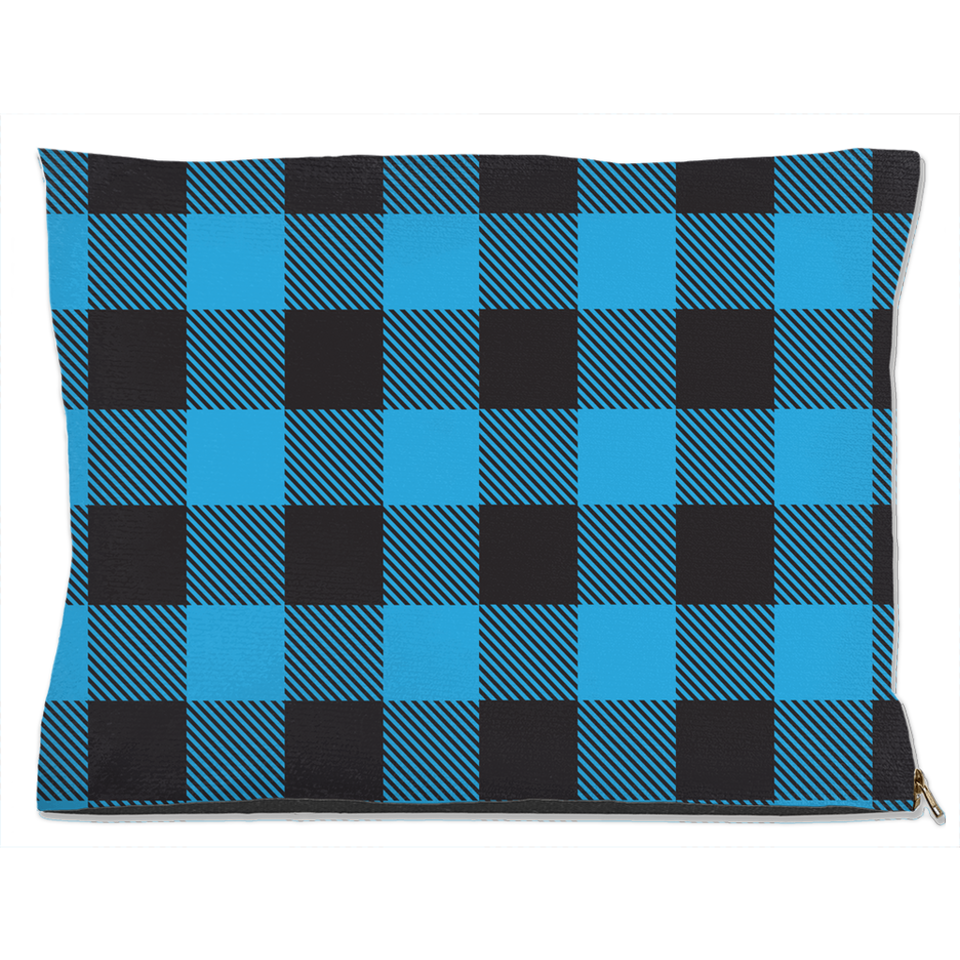 Buffalo Plaid Blue Dog Bed, Fleece/18x28 inch, view 2