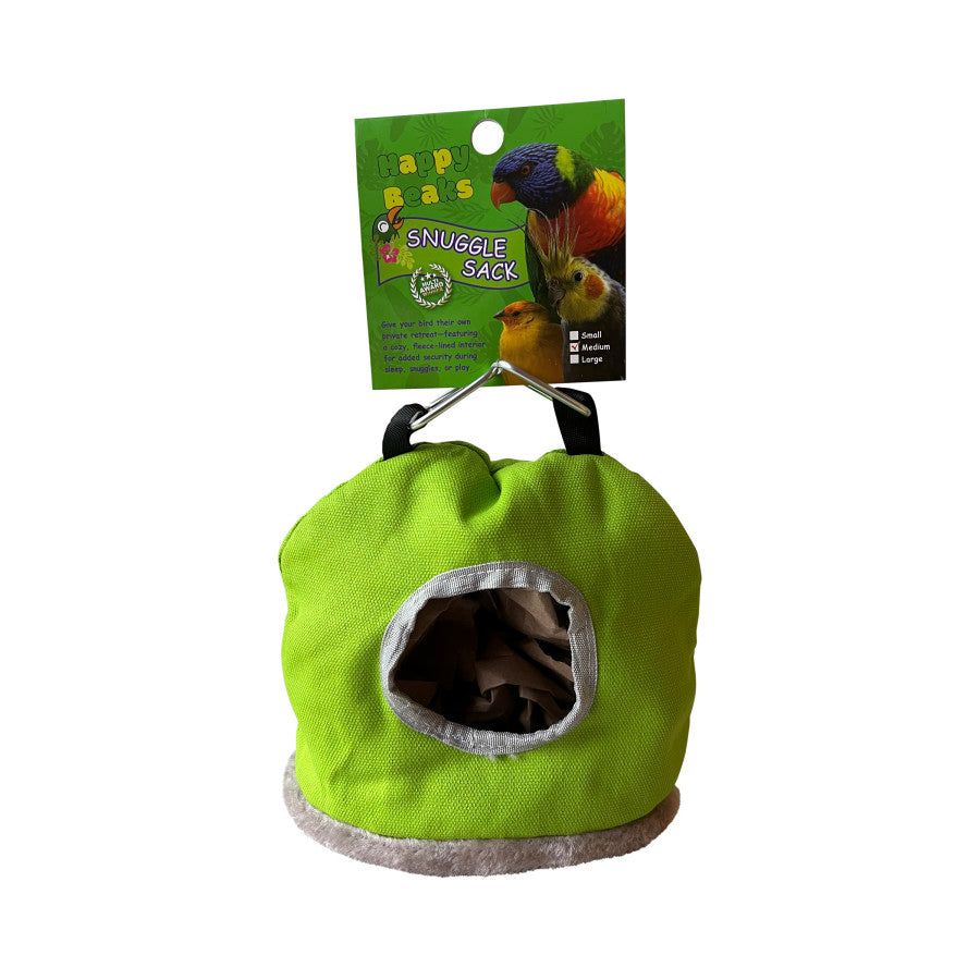 A & E Cages Happy Beaks Snuggle Sack Bird Hut Assorted 1ea/MD