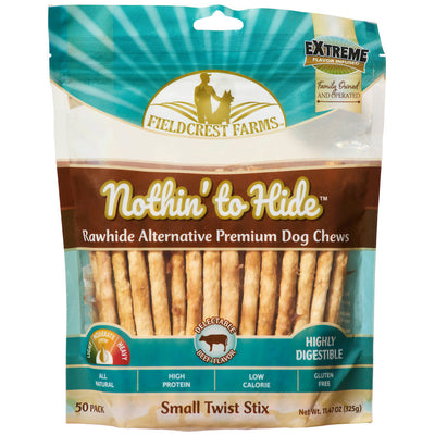 Fieldcrest Farms Nothin' To Hide Twist Stix Dog Treat Beef, 50 ct