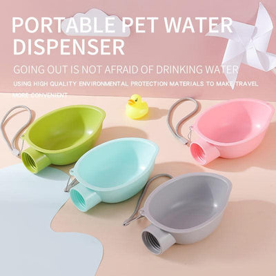 HOOPET Pet Dog Water Bottle Feeder Bowl Portable Water, Pink
