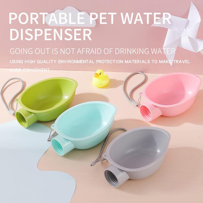 HOOPET Pet Dog Water Bottle Feeder Bowl Portable Water, Pink