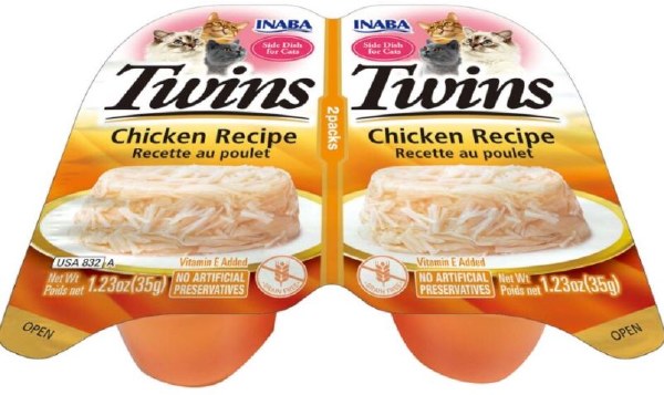 Inaba Twins Cat Food Topper - Shredded Chicken in Gelée, 1.23 oz, 2 ct