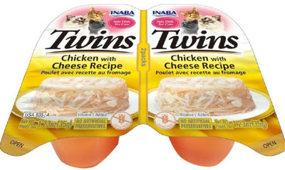 Inaba Twins Cat Food Topper - Chicken and Cheese in Gelée, 1.23 oz, 2 ct