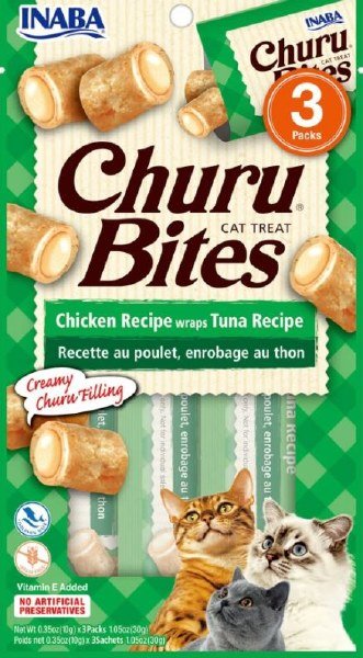 Inaba Churu Bites Cat Treats Tuna .35 oz. 3 ct 6 ct
