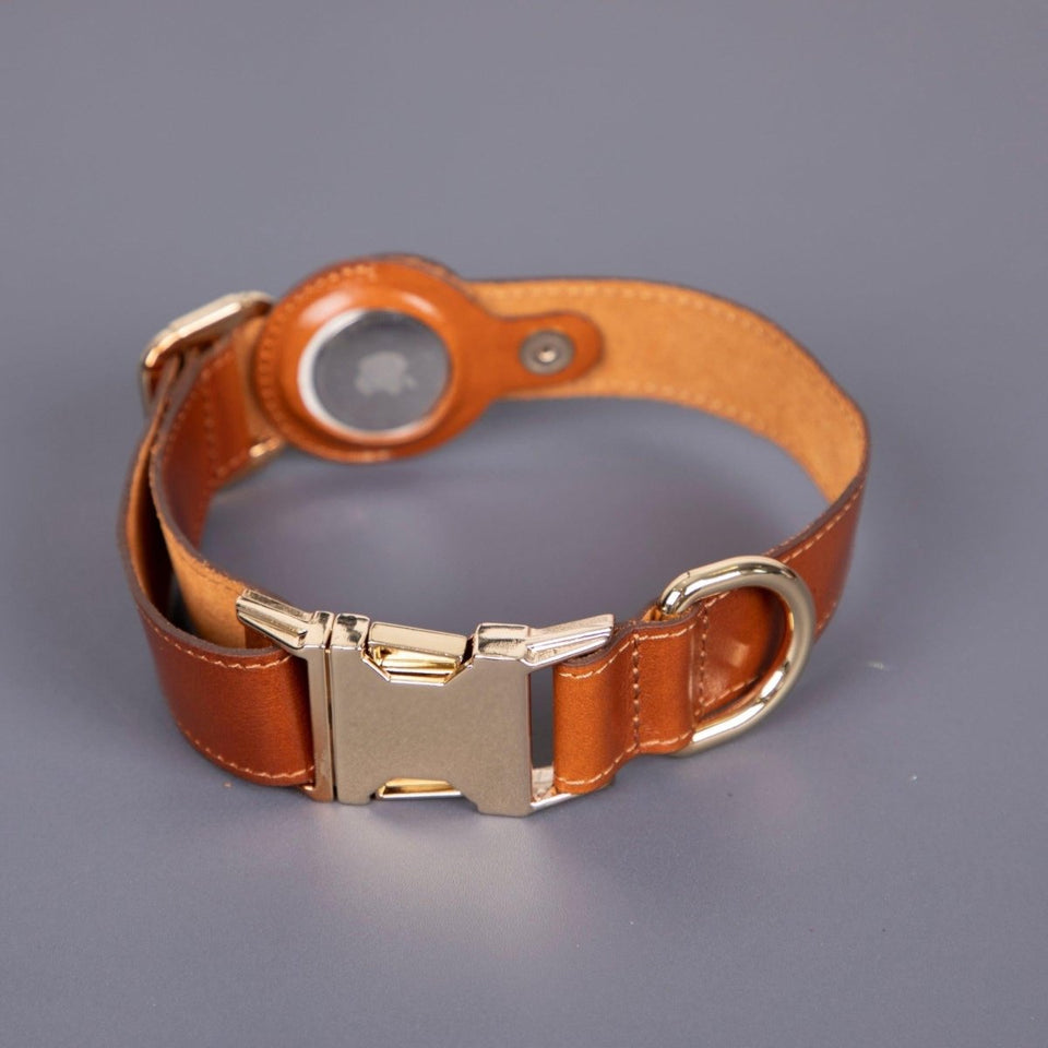Charlotte Handcrafted Calfskin Leather Dog Collar, Black, view 2