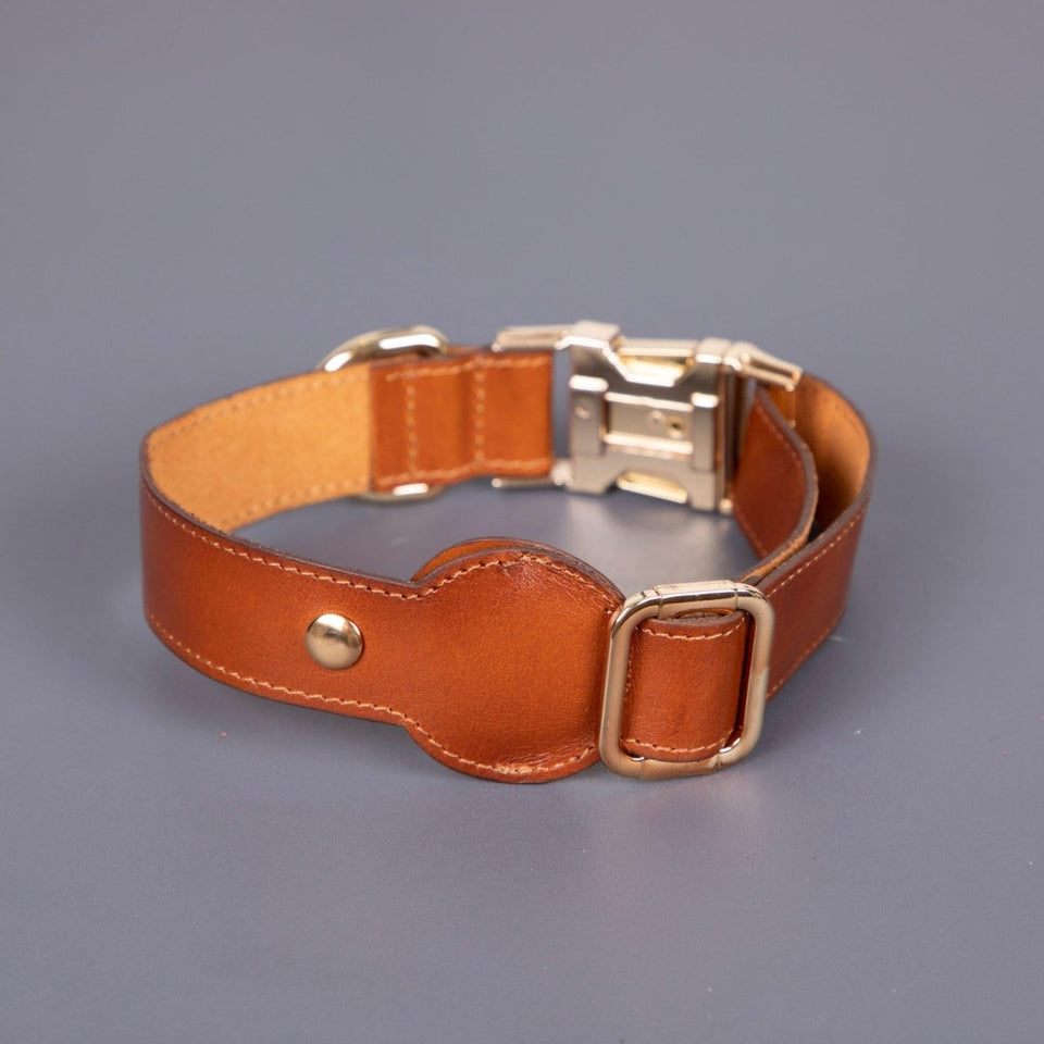 Charlotte Handcrafted Calfskin Leather Dog Collar, Purple, view 3