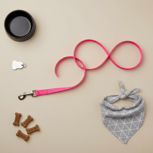 Neon Pink Leash - Flat Lay