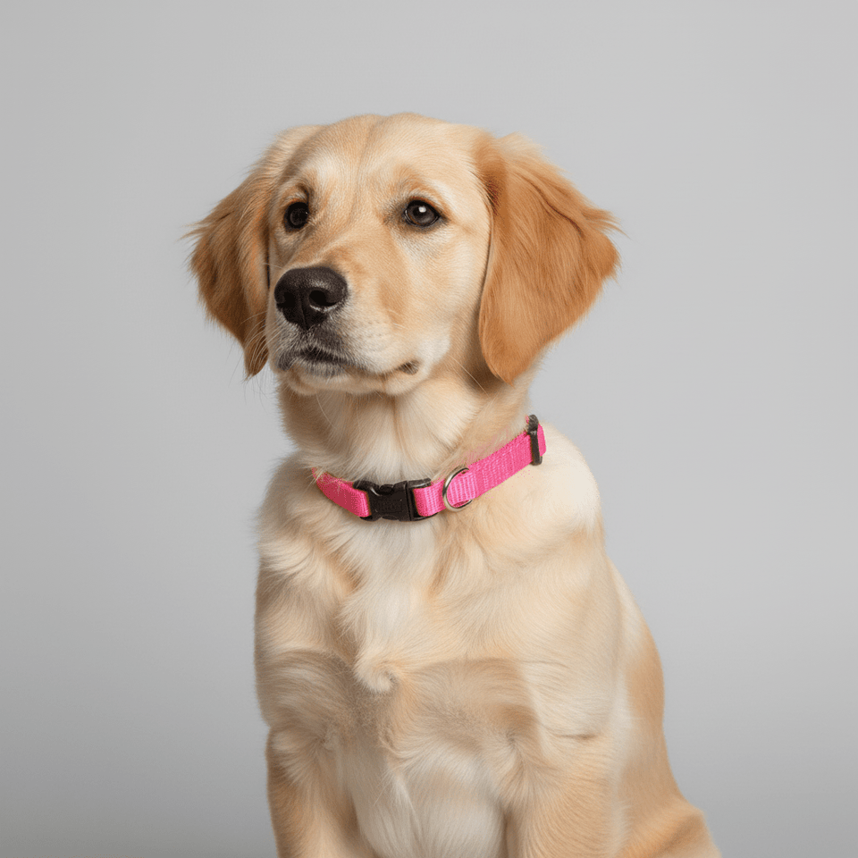 Coastal Adj. Nylon Dog Collar with Plastic Buckle Neon Pink, view 5
