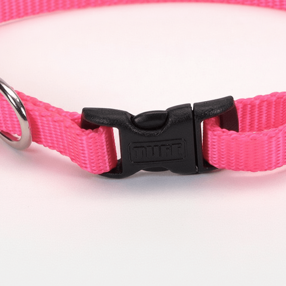 Coastal Adj. Nylon Dog Collar with Plastic Buckle Neon Pink, view 3