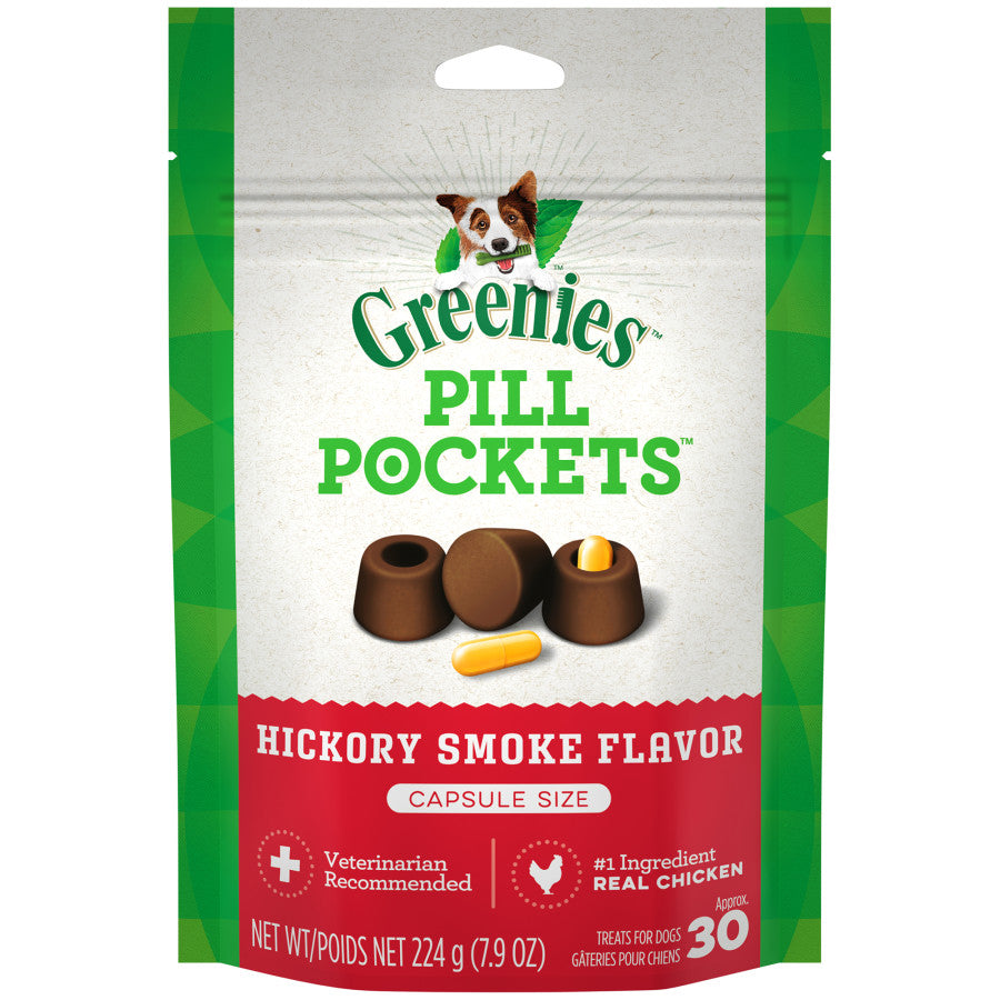 Greenies Pill Pockets for Capsules Hickory Smoke, 30 ct, 7.9 oz
