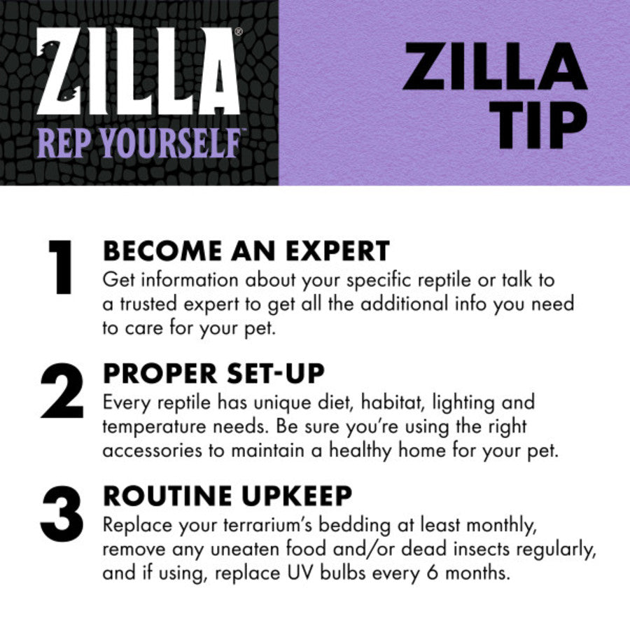 Zilla Tip infographic with three steps: Become an Expert, Proper Set-Up, and Routine Upkeep.