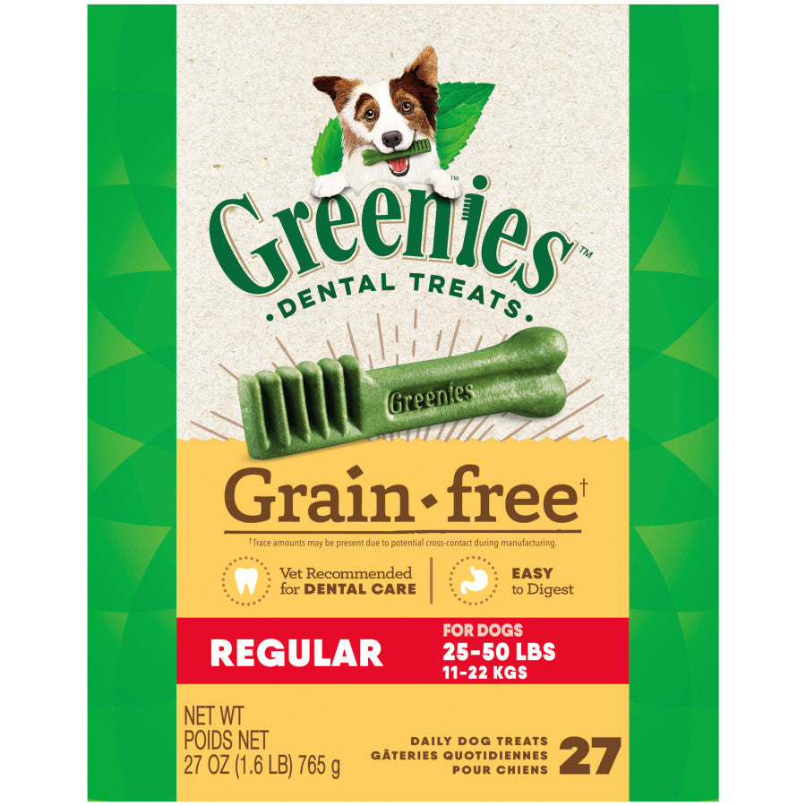 Greenies Grain-Free Dog Dental Dog Treats Regular Original 27 oz, 27 ct