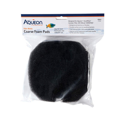 Small black coarse foam filter pad in Aqueon retail packaging