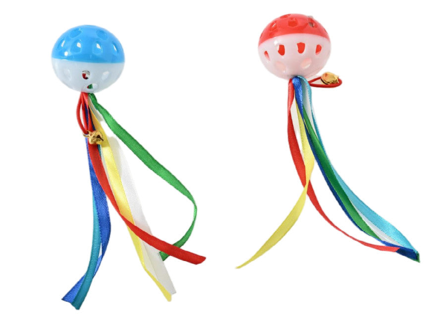 Max & Marlow Ball with Ribbon Assorted Cat Value Toys Display 24 ct
