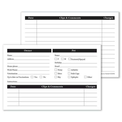 Customer Profile Cards 4x6In 50 ct - Pets Perfect
