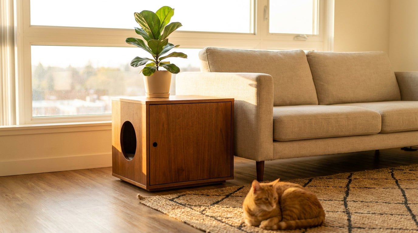 Hidden Litter Box Furniture for Small Spaces Cats Use - Pets Perfect