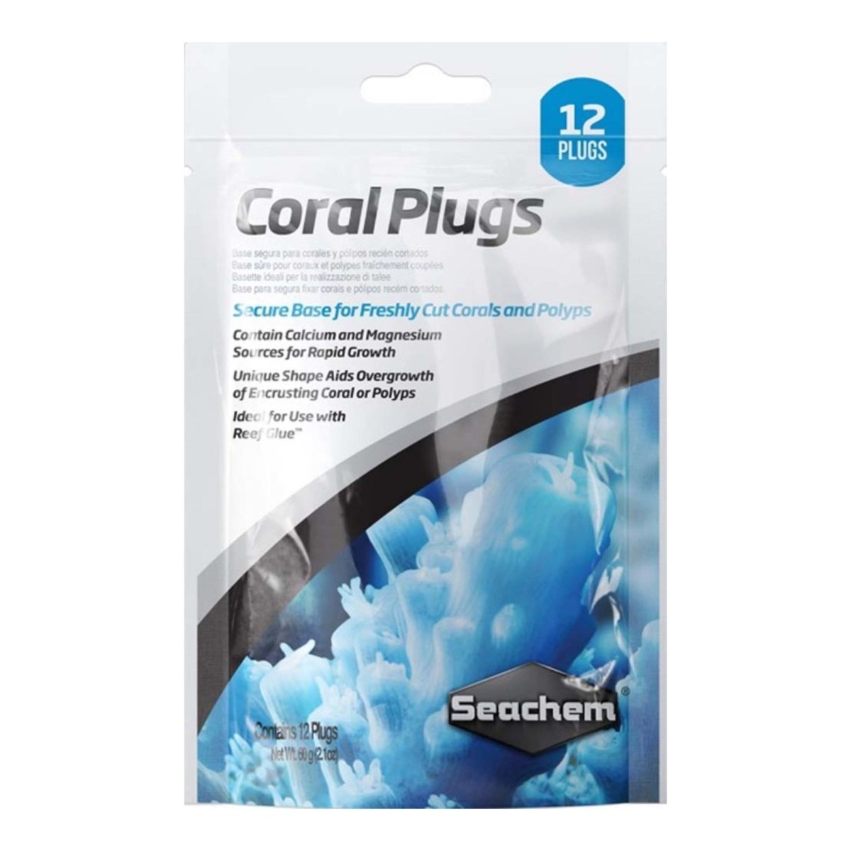 Seachem Laboratories Coral Plugs Secure Base White, 1ea/12 pk - Pets Perfect