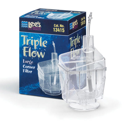 Lee's Aquarium & Pet Products Triple-Flow Corner Filter Clear, 1ea/LG