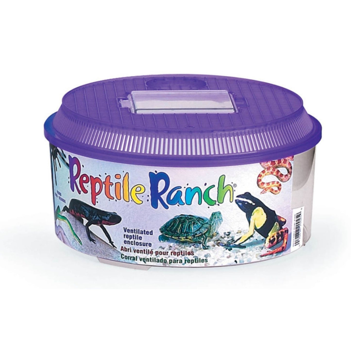 Lee's Round Reptile Ranch - Stackable Reptile Habitat, Purple & Clear