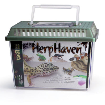 Lee's Aquarium & Pet Products HerpHaven Carrier for Reptiles & Amphibians Black, 1ea/9.12In X 6.62 in, SM