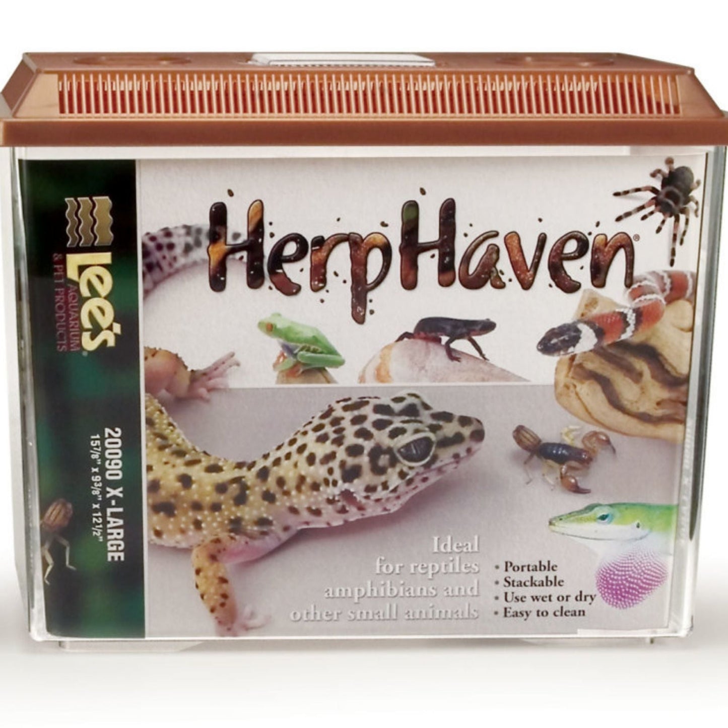 Lee's HerpHaven Carrier for Reptiles and Amphibians, XL, Brown