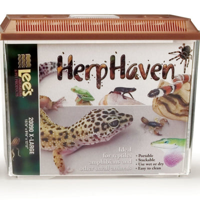 Lee's Aquarium & Pet Products HerpHaven Carrier for Reptiles & Amphibians Brown, 1ea/15.75In X 12.5 in, XL
